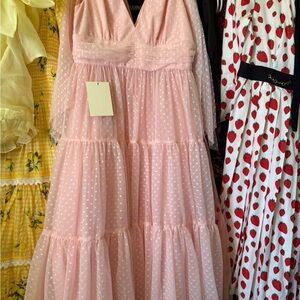 JessaKae Pink Polka Dot Tiered Dress